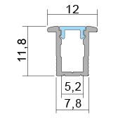 КМС 1211L | Комплект профиль, диффузор 85%, 4 клипсы, 2+2 заглушки GLS