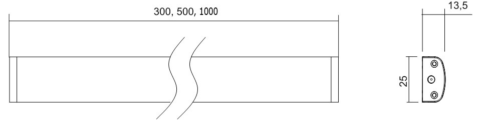 КСС LED Lania 1020 | Линейный светодиодный светильник без сенс. 1000х25х14, блок питания 36Вт, 12V, 15 Вт, 4000К, 1100Лм  — GLS