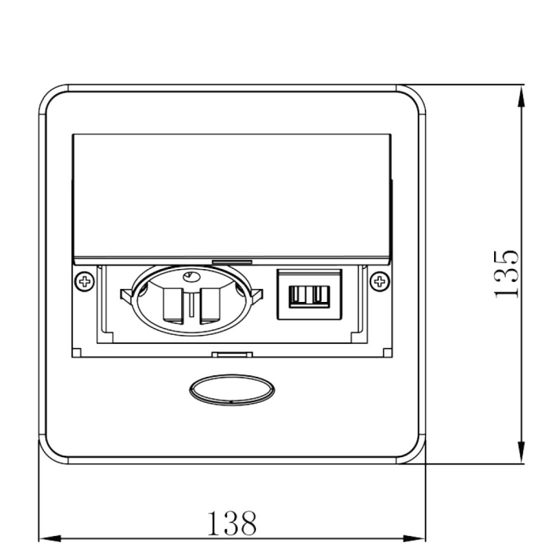 Удлинитель для офиса БЕЛЫЙ, 1 гнездо и 1 USB+1TYPE-C, горизонтальный с вилкой
