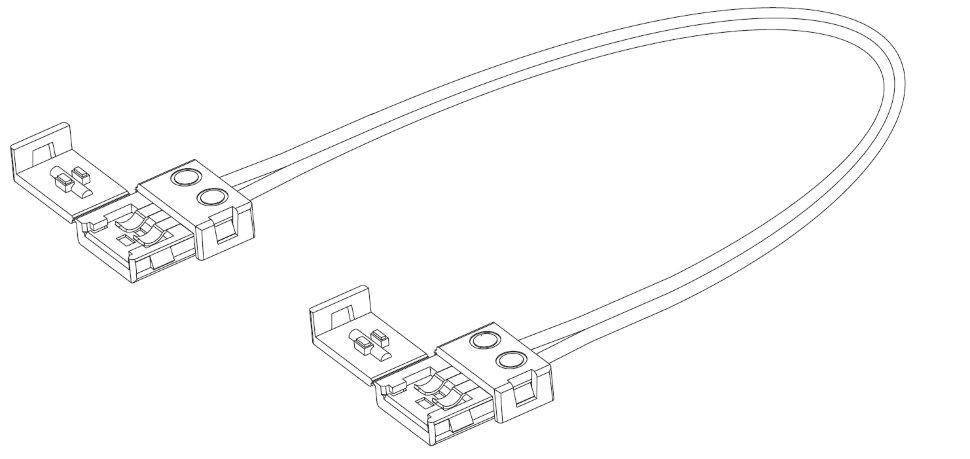 Провод соединительный для LED-лент 8мм, L=5см, 2х22 AWG белый GLS