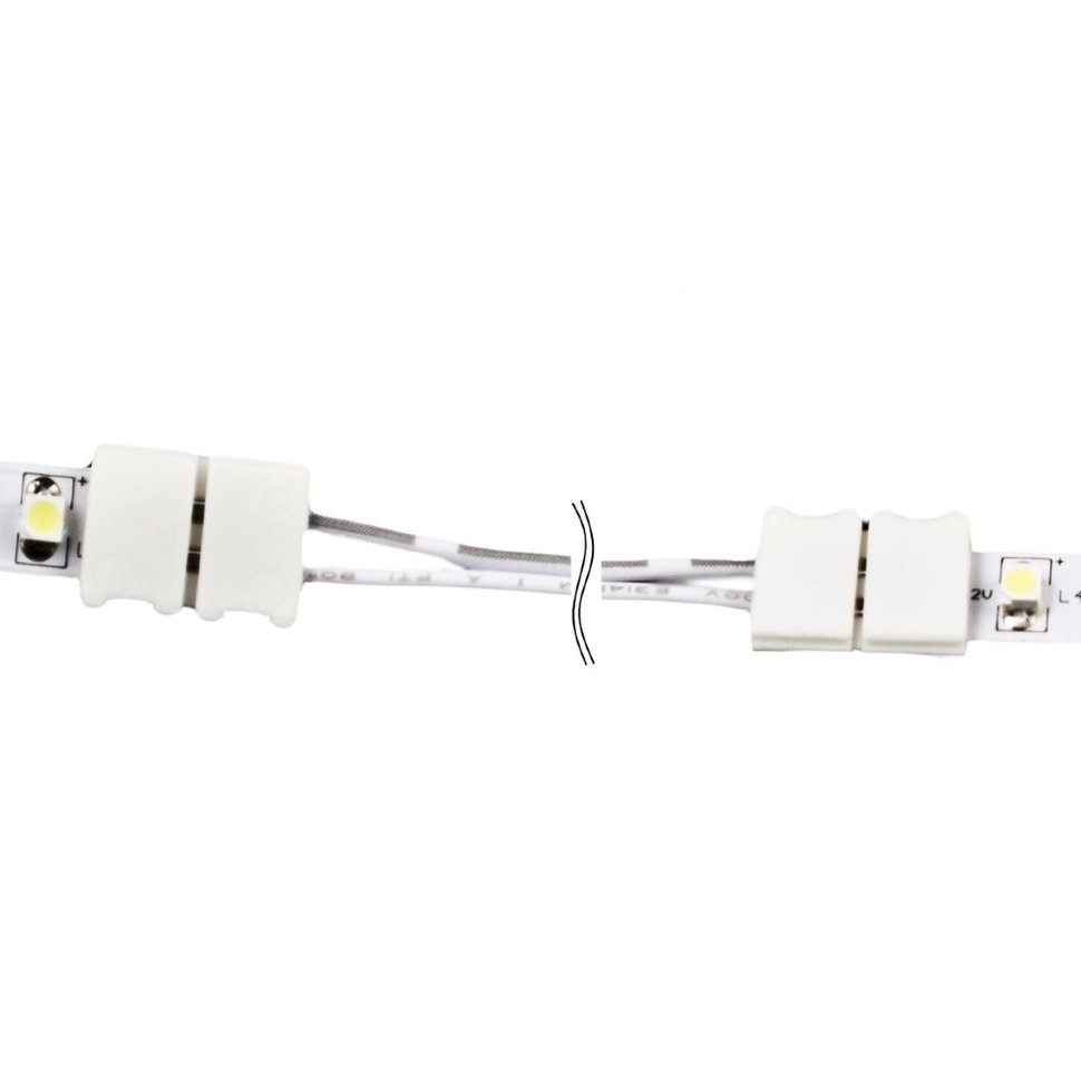 Провод соединительный для LED-лент 8мм, L=5см, 2х22 AWG белый GLS