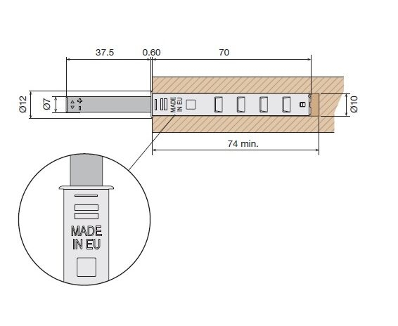 Толкатель Touch Latch с резиновым наконечником, Белый